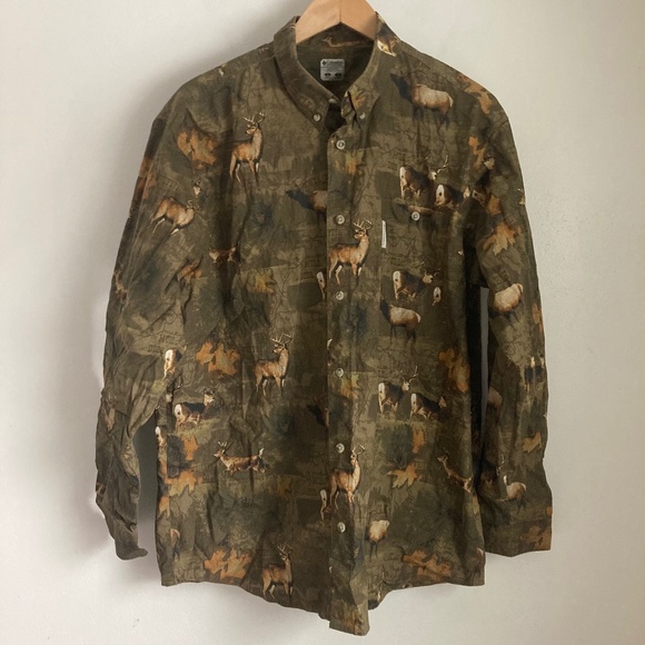 Columbia men’s camo animal print button up shirt - Picture 1 of 8